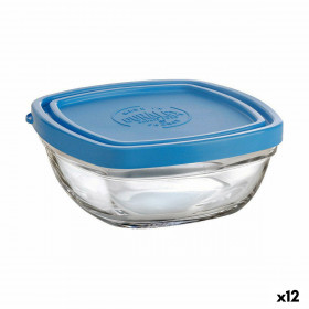 Porta Pranzo Quadrato con Coperchio Duralex FreshBox Azzurro 300 ml 11