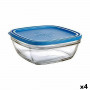 Porta Pranzo Quadrato con Coperchio Duralex FreshBox Azzurro 3 L 23 x