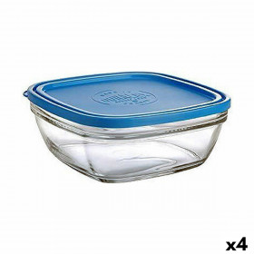 Porta Pranzo Quadrato con Coperchio Duralex FreshBox Azzurro 3 L 23 x