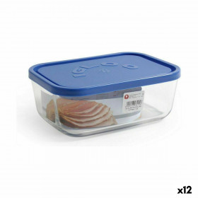 Lunchbox Borgonovo Blau rechteckig 1,3 L 19 x 13,5 x 7,2 cm (12 Stück