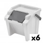 Poubelle recyclage Tontarelli Moda Empilable 28 L Blanc (6 Unités) su