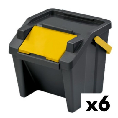 Poubelle recyclage Tontarelli Moda Empilable 28 L Jaune (6 Unités) su