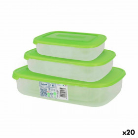 Set di 3 scatole porta pranzo Tontarelli Family Verde Rettangolare 29,
