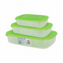 Set of 3 lunch boxes Tontarelli Family Green Rectangular 29,6 x 19,8 x