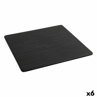 Assiette plate Inde Africa Noir Mélamine Carré 35 x 35 x 0,7 cm (6 U