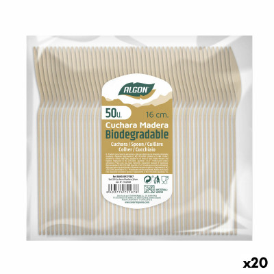 Ensemble de Cuillères Algon Bois 20 Unités 16 x 3 x 1 cm sur la cave