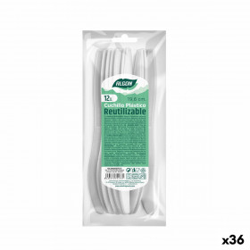 Ensemble de Couteaux Algon Réutilisable Blanc 36 Unités 19,6 cm sur 