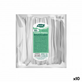Ensemble de Couteaux Algon Réutilisable Blanc 10 Unités 19,6 cm sur 