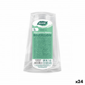Set di bicchieri riutilizzabili Algon 1 L Trasparente 24 Unità (5 Pez