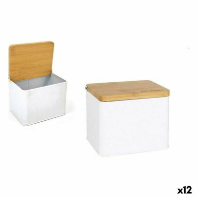 Portasale con Coperchio Privilege Metallo Bambù 14 x 11 x 11 cm (12 U