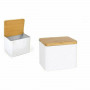 Portasale con Coperchio Privilege Metallo Bambù 14 x 11 x 11 cm (12 U