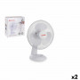 Ventilateur de Bureau Basic Home Blanc 35 W 30 cm (2 Unités)