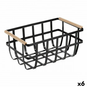 Panier Multi-usages Confortime Noir 36 x 22 x 15,5 cm (6 Unités) sur 