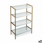 Scaffale Confortime Bianco Marrone 4 Mensole Bambù 70 x 35 x 100 cm (