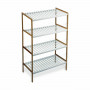Scaffale Confortime Bianco Marrone 4 Mensole Bambù 70 x 35 x 100 cm (