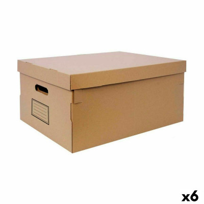 Caja de Almacenaje con Tapa Confortime Cartón 45 x 35 x 20 cm (6 Unid