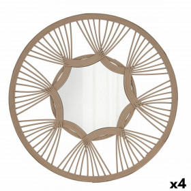 Specchio da parete Vinthera Moa Rattan Naturale 59 cm (4 Unità)