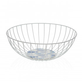 Portafrutta Versa Pesci Metallo Acciaio Legno MDF 28 x 10 x 28 cm
