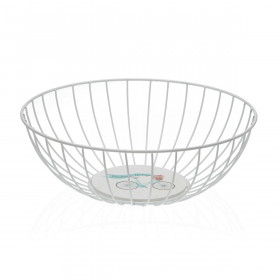 Portafrutta Versa Bicicletta Metallo Acciaio Legno MDF 28 x 10 x 28 cm