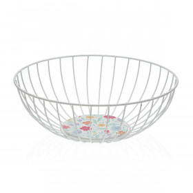 Portafrutta Versa Flandes Metallo Acciaio Legno MDF 28 x 10 x 28 cm