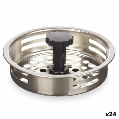Filtro Lavandino Ø 8,5 cm Nero Argentato Acciaio inossidabile (24 Uni