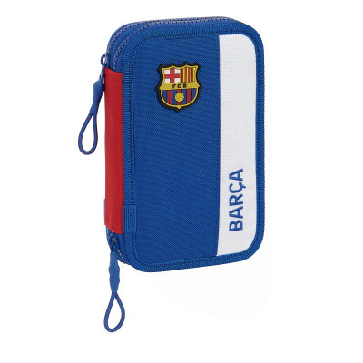 Astuccio Doppio F.C. Barcelona Azzurro Rosso Granato 12.5 x 19.5 x 4 c