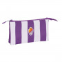 Dreifaches Mehrzweck-Etui Real Valladolid C.F. Lila 22 x 12 x 3 cm