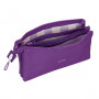Trousse Fourre-Tout Triple Real Valladolid C.F. Violet 22 x 12 x 3 cm 