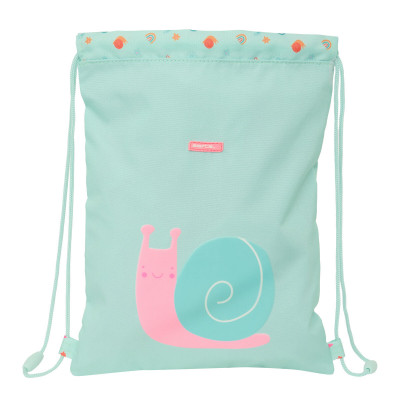 Sac à dos serré par des ficelles Safta Caracol Turquoise 26 x 34 x 1