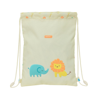 Sac à dos serré par des ficelles Safta Selva Blanc 26 x 34 x 1 cm su