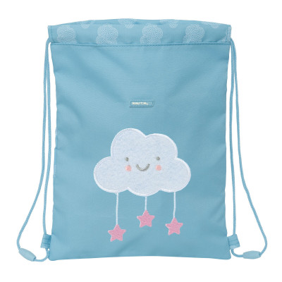Sac à dos serré par des ficelles Safta Nube Bleu 26 x 34 x 1 cm sur 