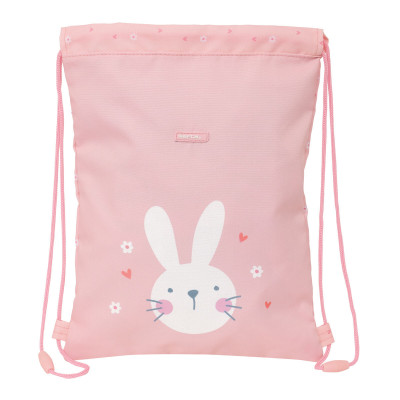 Sac à dos serré par des ficelles Safta Bunny Rose 26 x 34 x 1 cm sur
