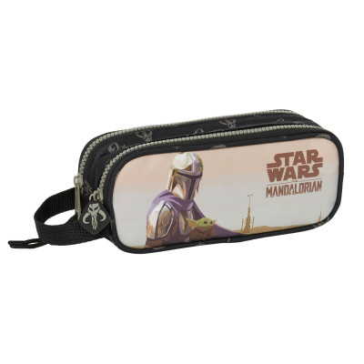 Trousse Fourre-Tout Double The Mandalorian This is the way Noir 21 x 8