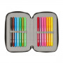 Astuccio Doppio Paul Frank Join the fun Nero 12.5 x 19.5 x 4 cm (28 Pe