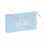 Trousse Fourre-Tout Triple Glow Lab Cisnes Bleu clair 22 x 12 x 3 cm s