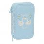Plumier double Glow Lab Cisnes Bleu 12.5 x 19.5 x 4 cm (28 Pièces) su