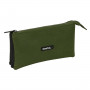 Trousse Fourre-Tout Triple Safta Dark forest Noir Vert 22 x 12 x 3 cm 