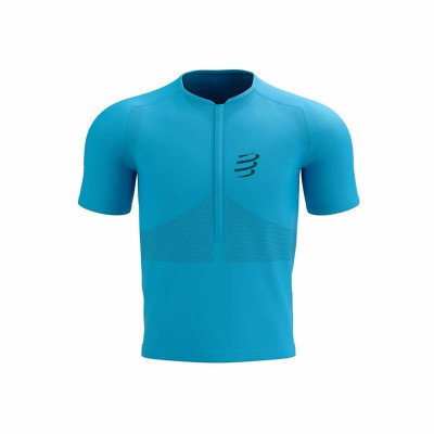 Maglia a Maniche Corte Unisex Compressport Trail Half-Zip Fitted SS Bl