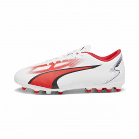 Scarpe da Calcio per Bambini Puma Ultra Play MG Bianco Rosso