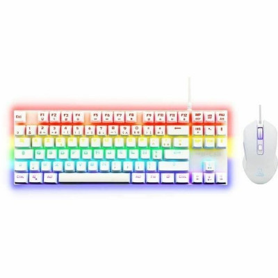 Clavier et Souris Gaming The G-Lab MERCURY W Blanc sur la caverne des 