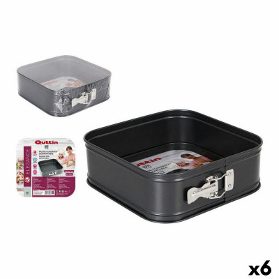 Molde Desmontable Quttin Acero al carbono Negro 24 x 24 x 8 cm (6 Unid