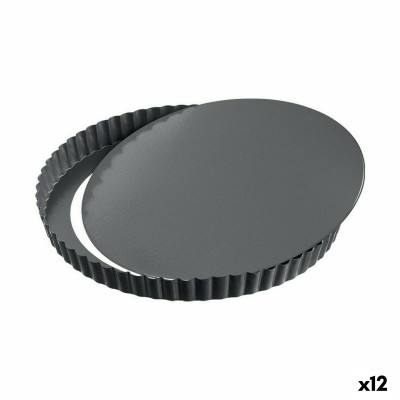 Kuchenspringform Quttin Schwarz Kohlenstoffstahl 32 x 2,8 cm (12 Stüc