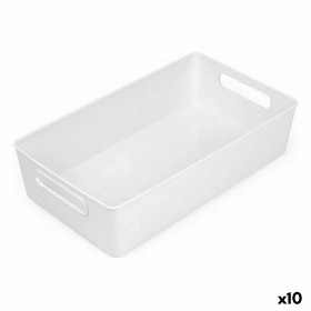 Panier Multi-usages Confortime Blanc 38 x 22 x 9,5 cm (10 Unités) sur