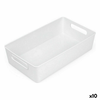 Panier Multi-usages Confortime Blanc 38 x 22 x 9,5 cm (10 Unités) sur