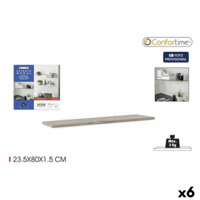 Mensole Confortime Mural Legno MDF Galleggiante 6 Unità 23,5 x 80 x 1