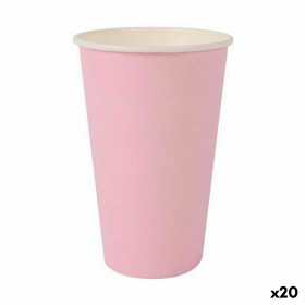 Set di Bicchieri Algon Monouso Cartone Rosa 10 Pezzi 330 ml (20 Unità