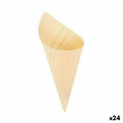 Set de Cuencos Algon Conos Desechables Madera 10 Piezas 15,5 cm (24 Un