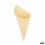 Set de Cuencos Algon Conos Desechables Madera 10 Piezas 15,5 cm (24 Un