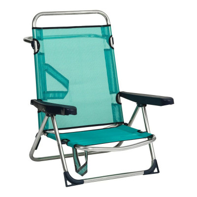 Chaise de Plage Alco Aluminium Multiposition Pliable Vert 62 x 82 x 65 cm (62 x 82 x 65 cm)