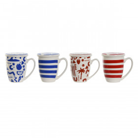 Filtertasse für Teeaufgüsse Home ESPRIT Blau Rot Edelstahl Porzellan